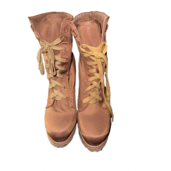 Shoes - Tan High Heel Ankle Boots